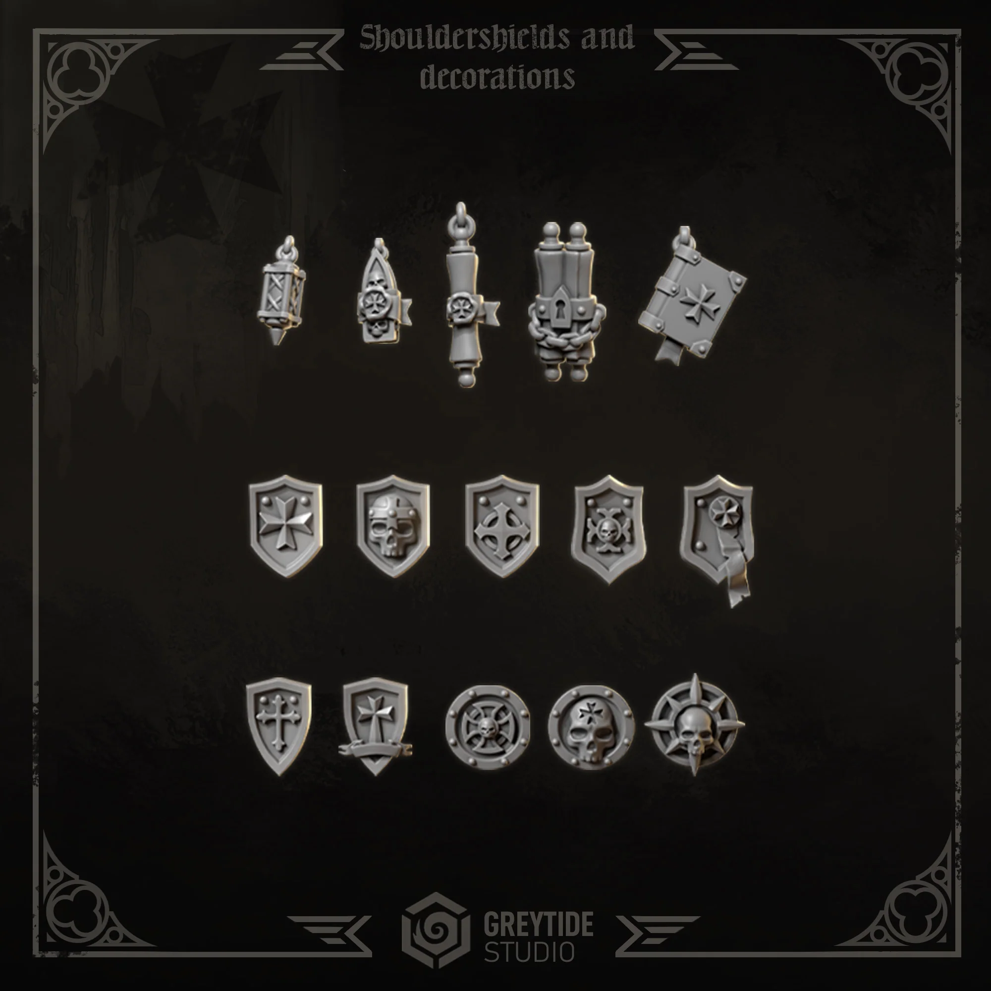 Shoulder Shields and decorations EC