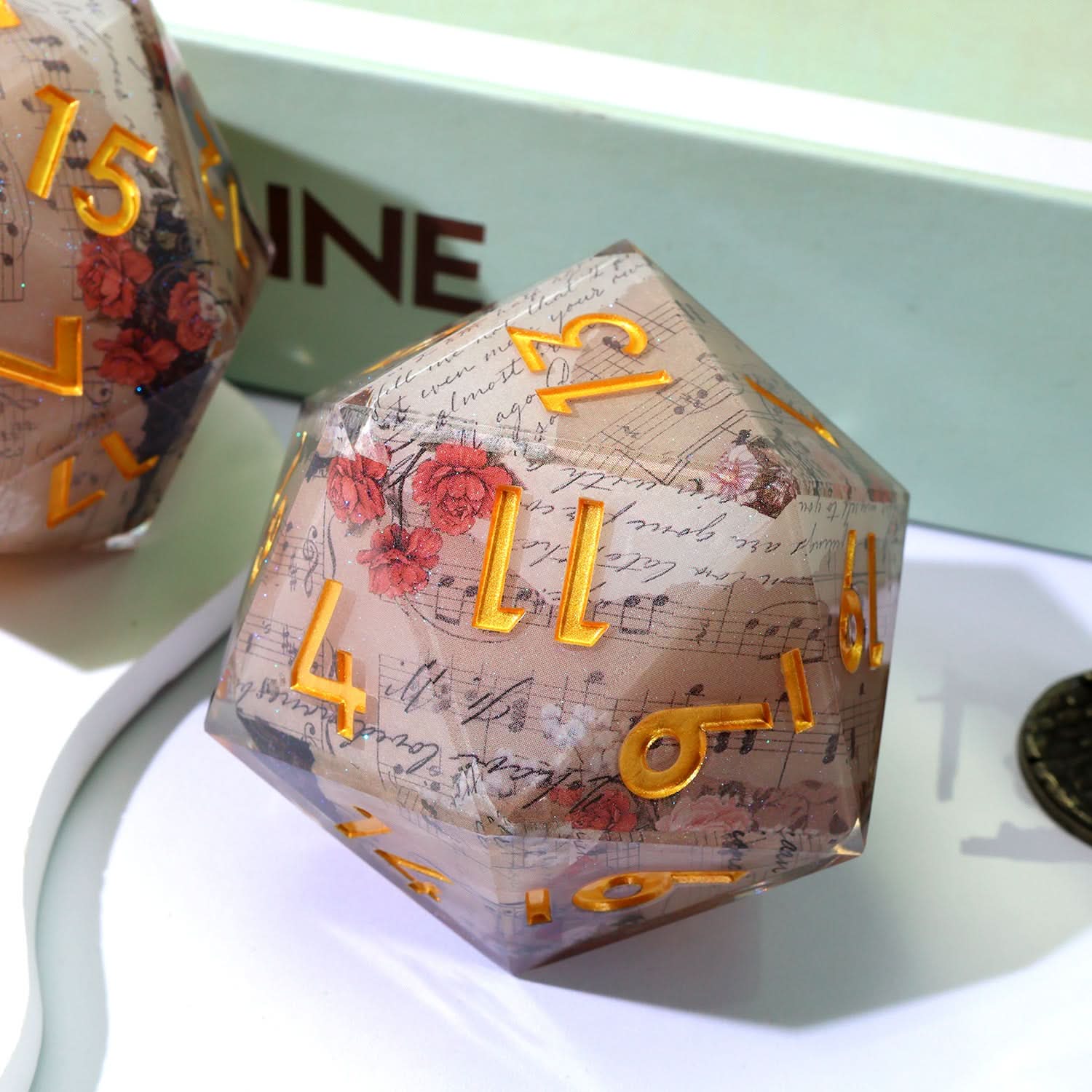 Sonnet of Thorns | 50mm D20 | Oversized Art Core Dice - Image 2