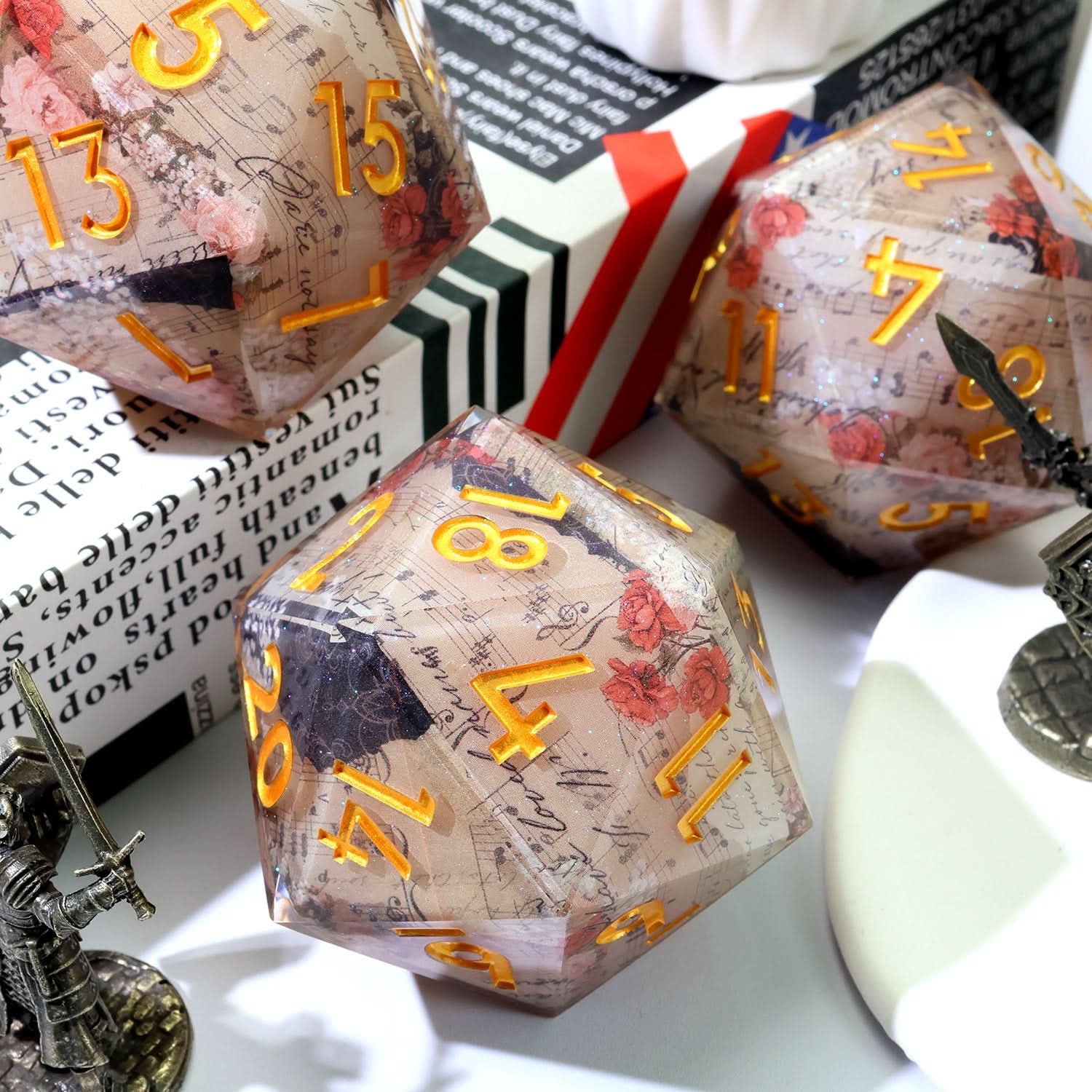 Sonnet of Thorns | 50mm D20 | Oversized Art Core Dice - Image 3