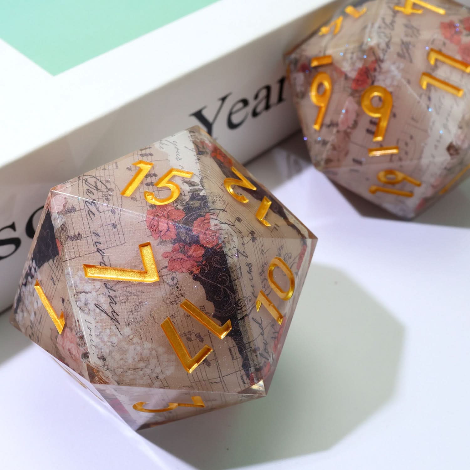 Sonnet of Thorns | 50mm D20 | Oversized Art Core Dice - Image 4