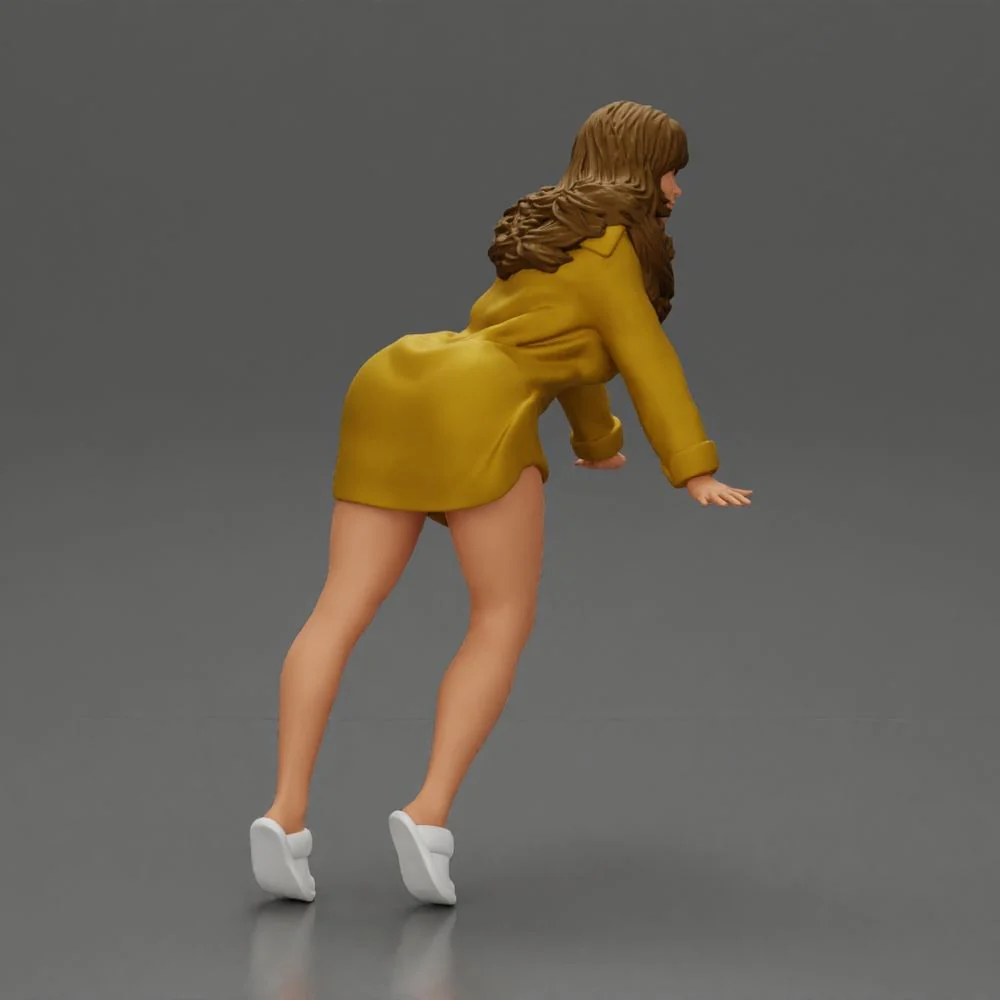 Stylish Woman in long shirt Striking a Dynamic Pose - Image 4