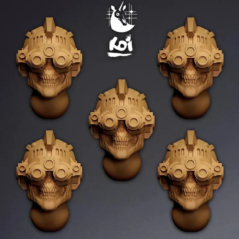 Techno Priests Type 2 - Miniature Heads