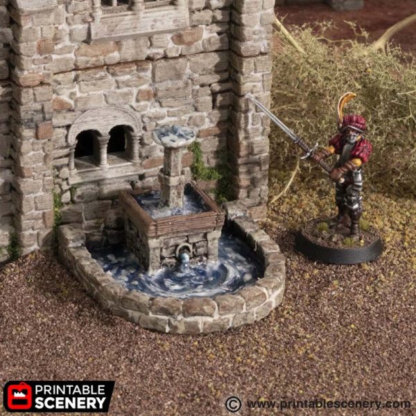 Town Fountain - King and Country - Printable Scenery Wargaming D&D DnD 28mm 32mm 40mm 54mm 75mm - Image 2