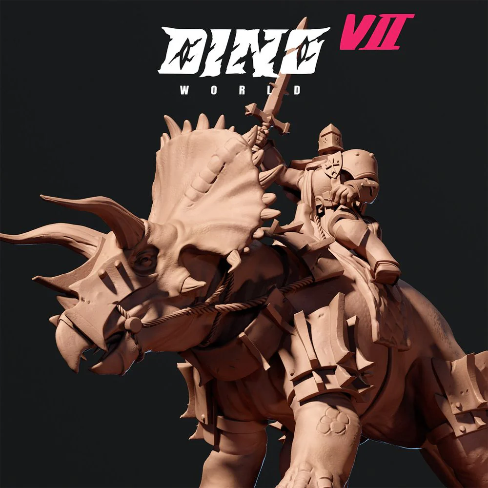 tRICERATOPS MOUNT KNIGHT
