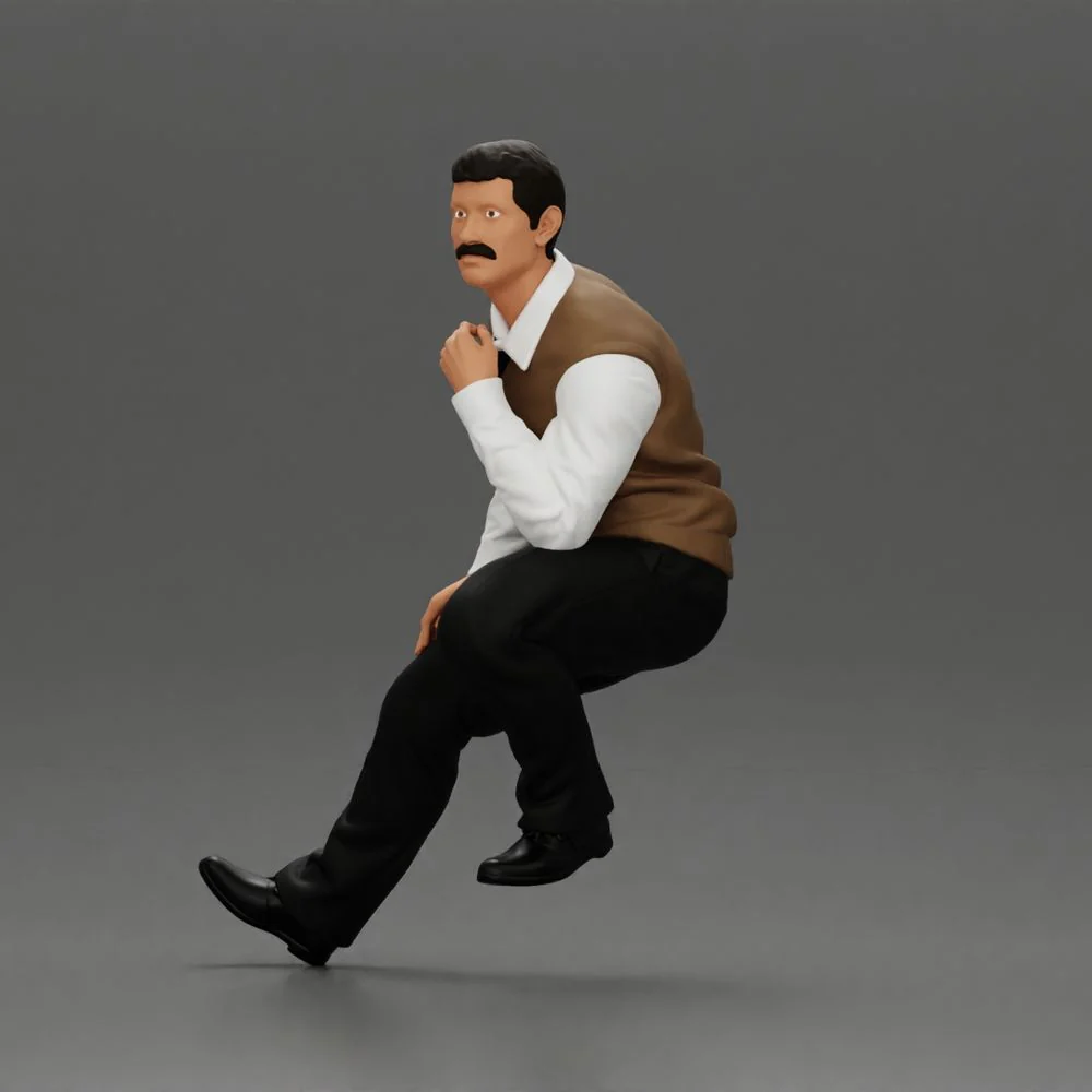 Turkish man in a cravat and slipover sitting - Image 2