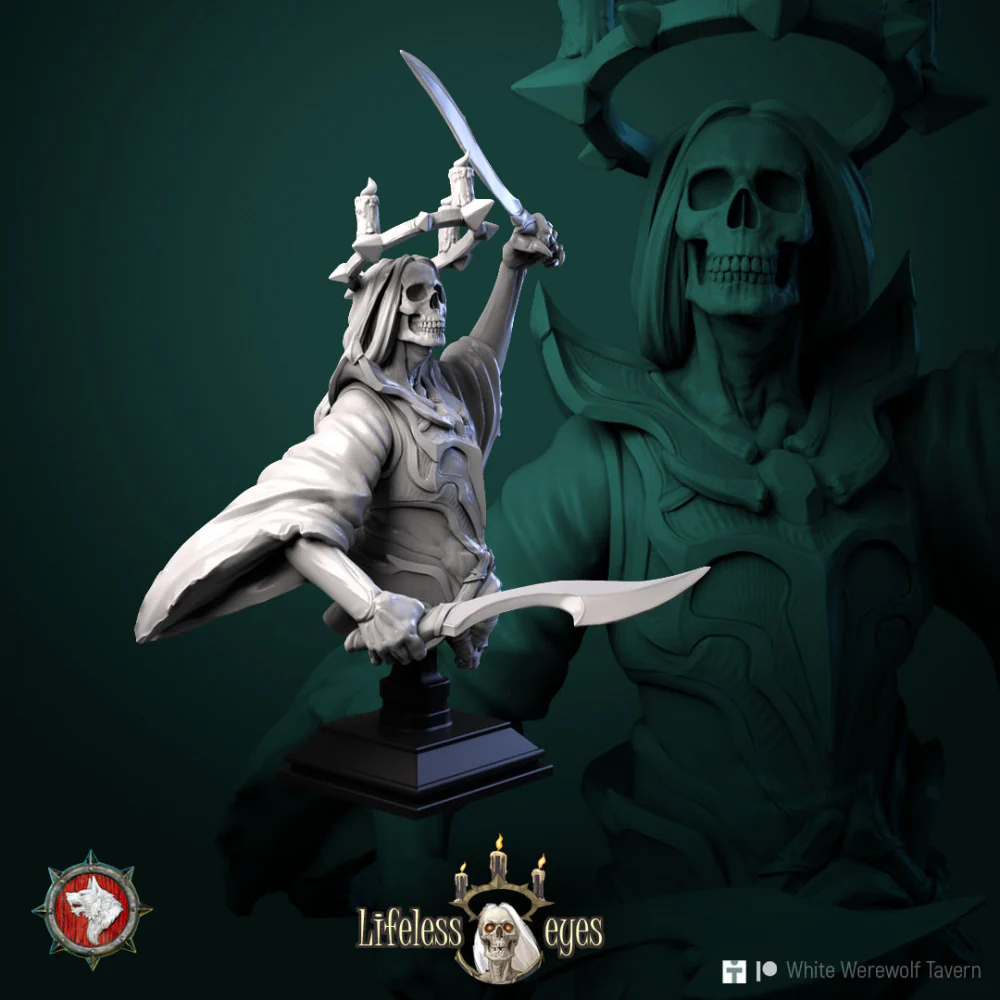 Winged undead caster bust pre-supported - Image 3