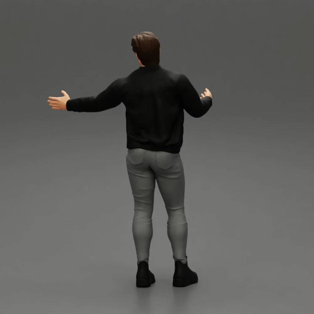 young man standing and explaining with hands - Image 3