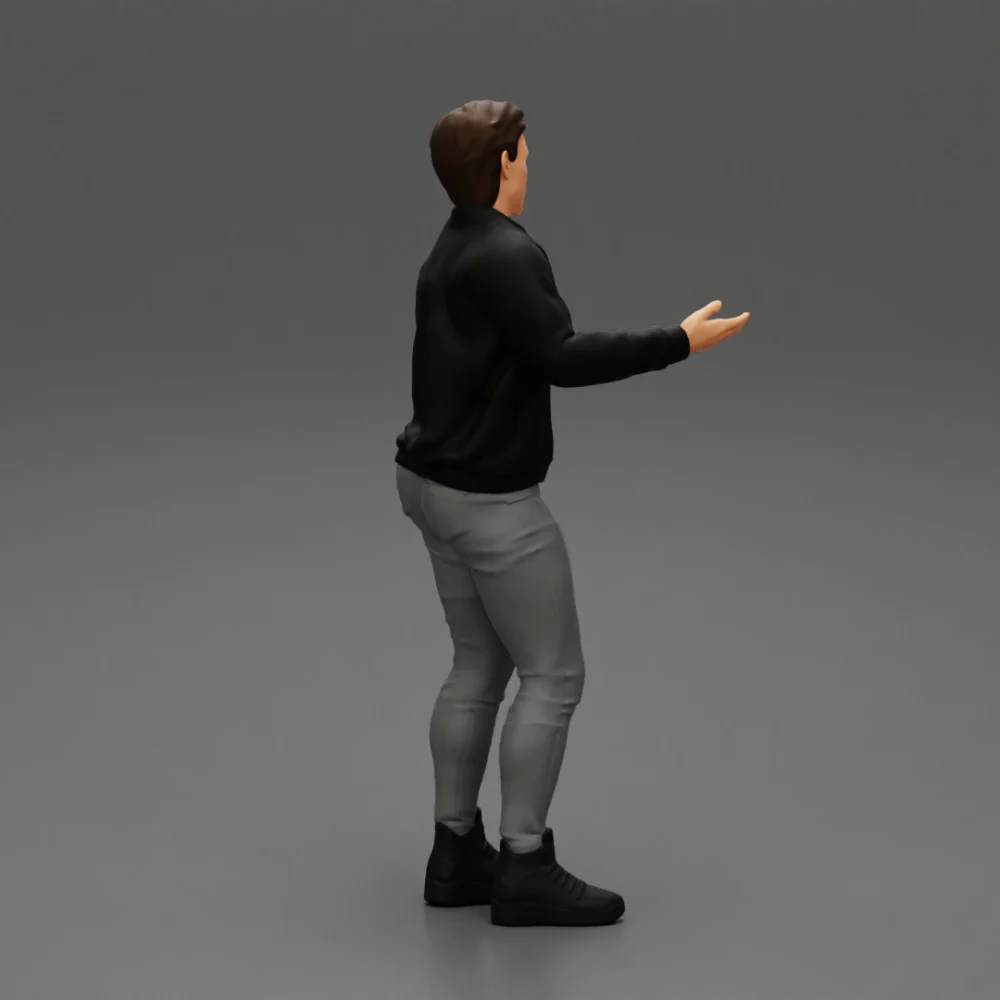 young man standing and explaining with hands - Image 5